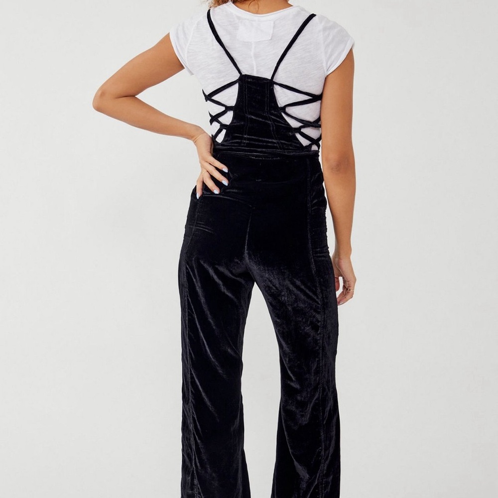 NWT Free People 90’s Forever Overalls in Black Size XS
